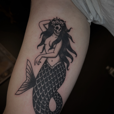 undead mermaid done at branded tattoo co! — tattoo by Brett Ferguson, Nashville, Tennessee