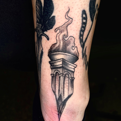 old torch filler at branded tattoo co — tattoo by Brett Ferguson, Nashville, Tennessee