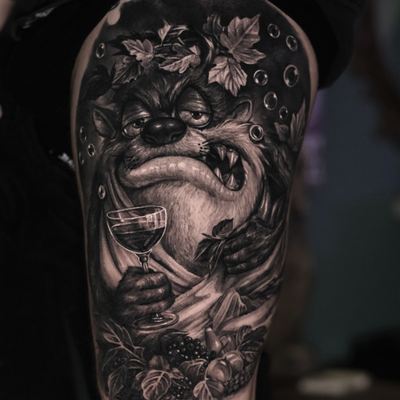 Tasmanian devil fully healed! — tattoo by Andreas Christodoulou, Nicosia, Latsia
