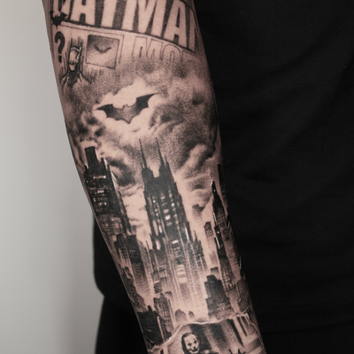 Thank you Jared! 🦇 — tattoo by Drake Chiesa, San Diego, California