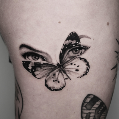 Thank you Izzi! 🦋 — tattoo by Drake Chiesa, San Diego, California
