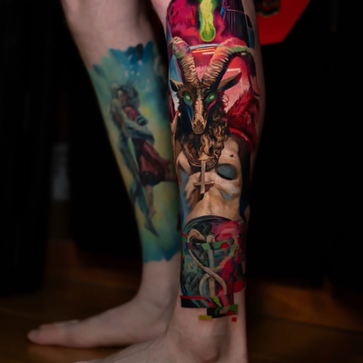 2 fun pieces. 🙏 — tattoo by Slava Bodrov, San Diego, California