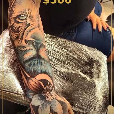 🔥 PROMO: MEDIA MANGA en blanco y negro por $500 · Anestesia incluida 💉 Agenda … — tattoo by Nelson Mendoza, Bronx, New York