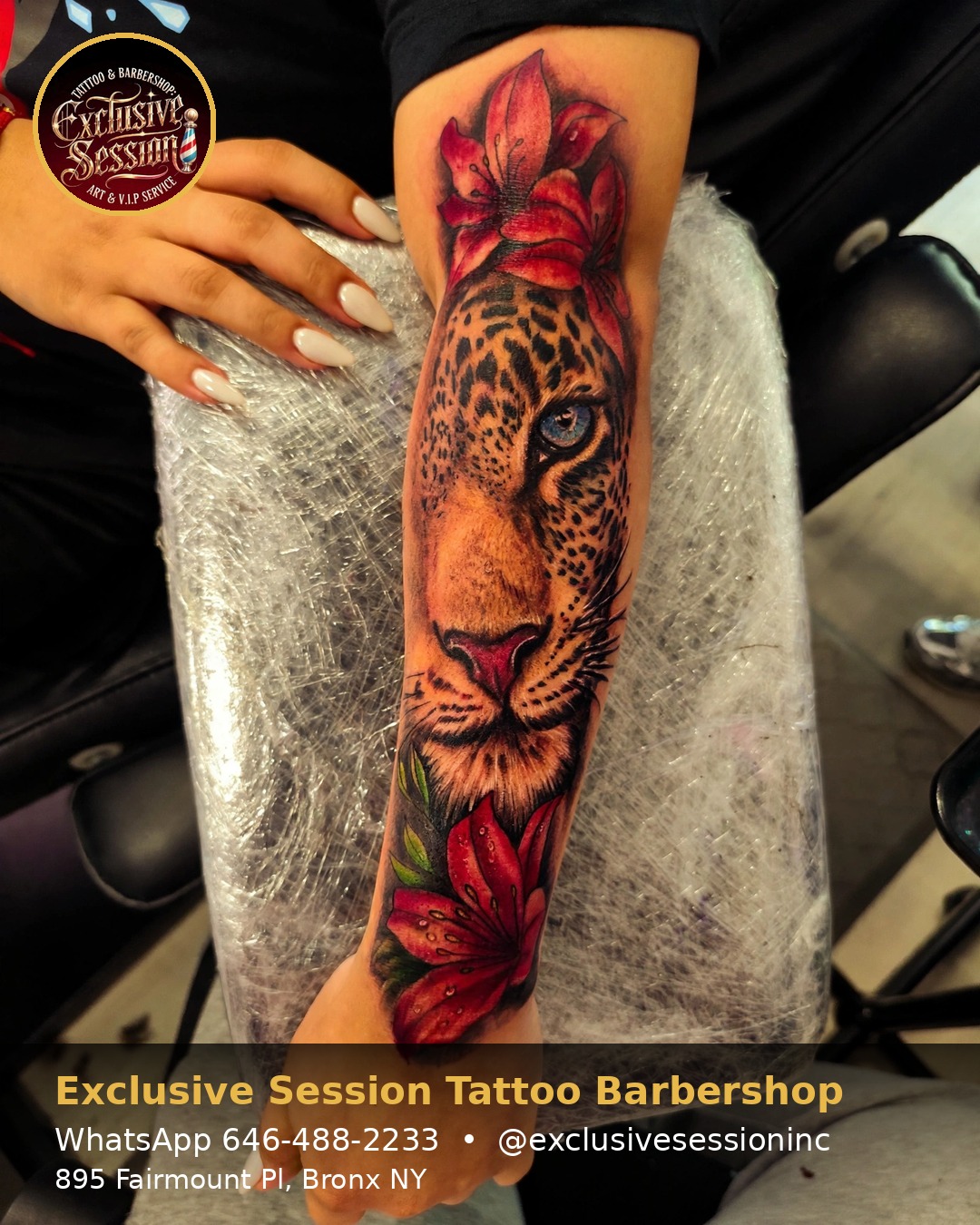 🐆✨ Leopardo en color, una belleza / Color leopard, a beauty! 🌺

Detalle realis… — tattoo by Nelson Mendoza, Bronx, New York