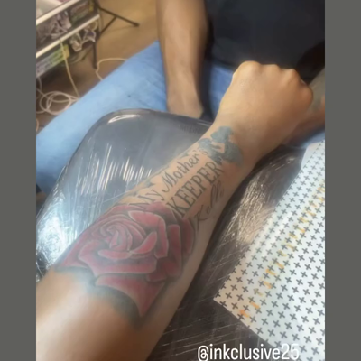 "My Mother's Keeper" Kelly 
forearm tattoo w/ color dedicated to a Mother w/ shi… — tattoo by G Money, Willow Grove, Pennsylvania