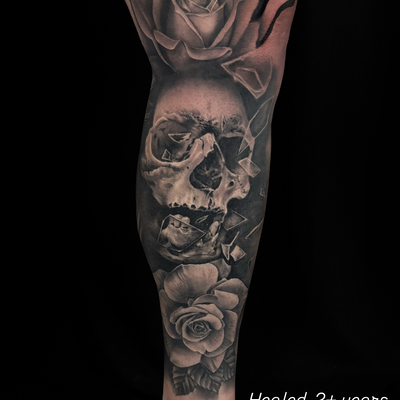 Here’s a couple healed tattoos I’ve been able to get pictures of in the new phot… — tattoo by Seth Holmes, Pittsburgh, Pennsylvania