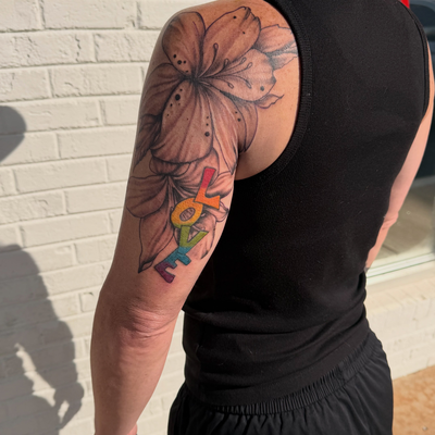The start to this sleeve for Chantelle. Scroll to the right to see the before! C… — tattoo by Sarah Corley, Jefferson, Georgia