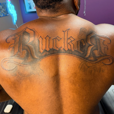 An awesome start to this back piece (and cover up) from last weekend! Look forwa… — tattoo by Sarah Corley, Jefferson, Georgia