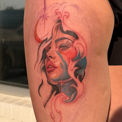 I think this is my favorite piece I’ve created to date, and I can’t wait to fini… — tattoo by Sarah Corley, Jefferson, Georgia