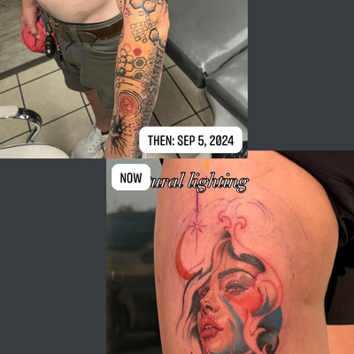 So we just keep learning, growing & creating ☺️ — tattoo by Sarah Corley, Jefferson, Georgia
