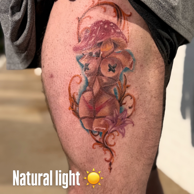 And just like that… she’s finally done. 🍄🖤

3 sessions, lots of layering & one… — tattoo by Sarah Corley, Jefferson, Georgia