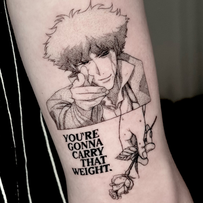 Cowboy Bebop🌹
#spike #cowboybebop #tattooartist #tattoo #anime — tattoo by Jamie Joestar, Los Angeles, California