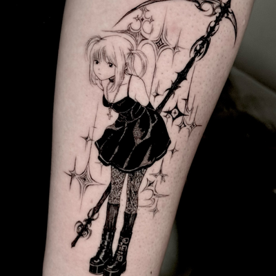 Misa Misa🖤
#misa #misatattoo #deathnote #tattoo #tattooartist — tattoo by Jamie Joestar, Los Angeles, California