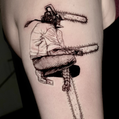 A couple chainsaw man tattoos I did a while back🧡
Booking June & July in LA!
-
… — tattoo by Jamie Joestar, Los Angeles, California