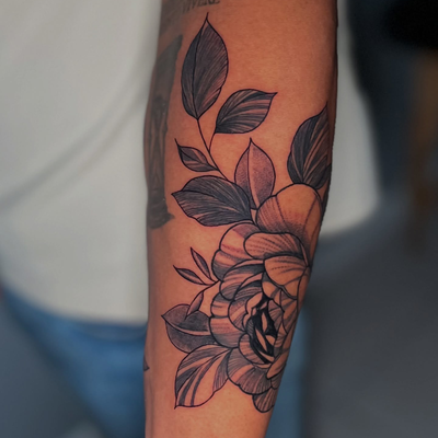 Posting from the archives🖤
Another addition to this project🌷
(There’s no peony… — tattoo by Jadé-Marie Ho, Woodbrook, Port Of Spain