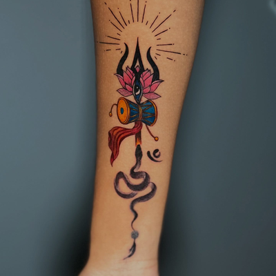 Custom trishul design🔱

My clients know I’m not a big fan of doing colour but I… — tattoo by Jadé-Marie Ho, Woodbrook, Port Of Spain