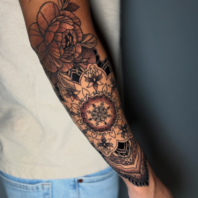 Custom Mandala that really challenged me😮‍💨
Obsessed with the finished result … — tattoo by Jadé-Marie Ho, Woodbrook, Port Of Spain