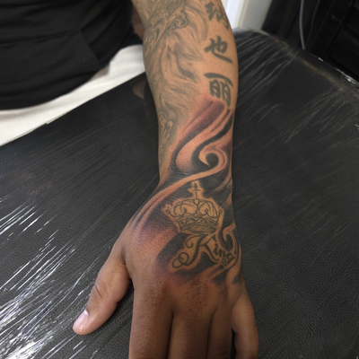 Added the background shading to this arm a few days ago. what yall think? Now bo… — tattoo by CT Tattoo Artist, Plainville, Connecticut