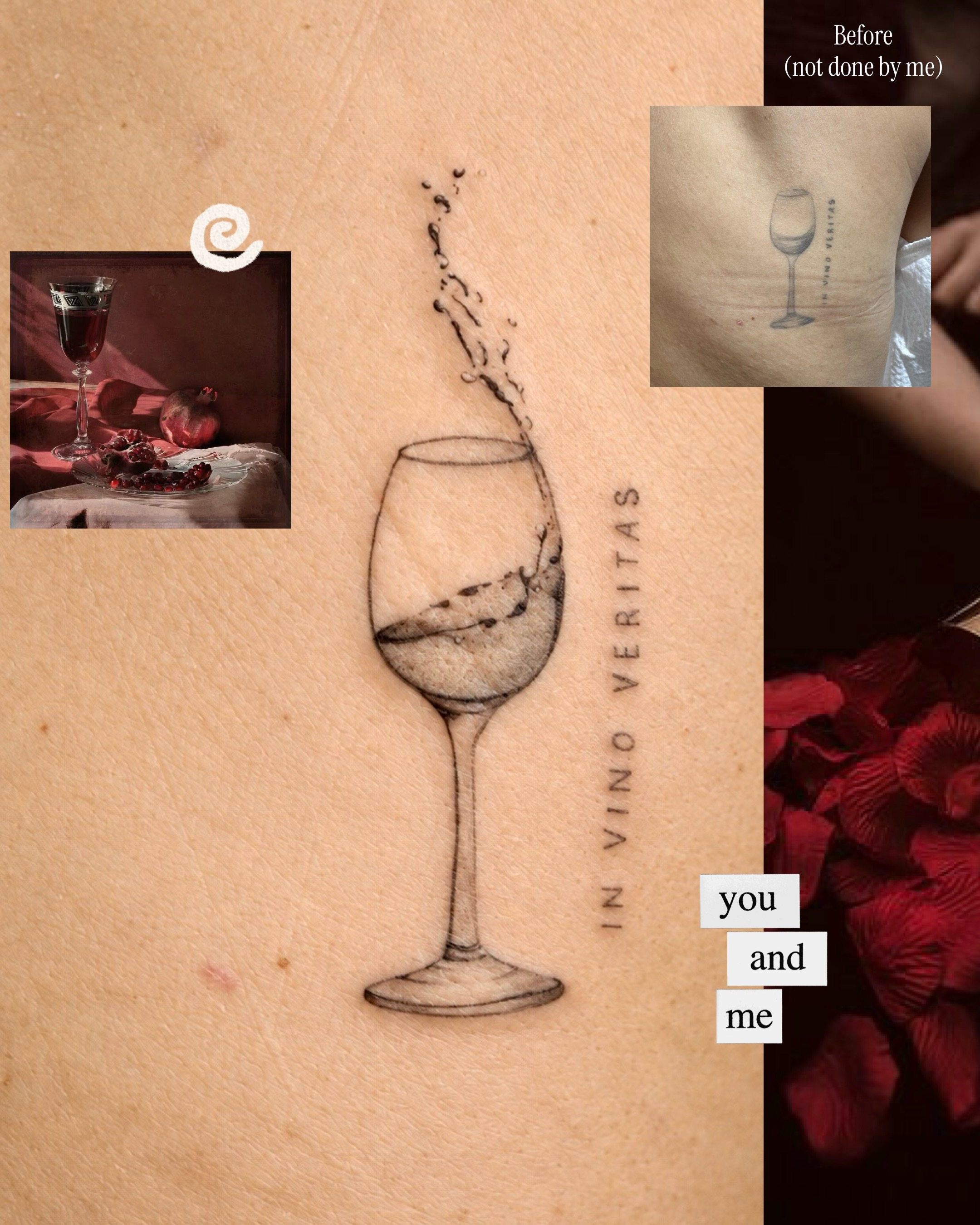 Did a little tattoo enhancement for L 🍷
Thank you for trusting me with this pie… — tattoo by Vanessa Kee, Singapore, singapore