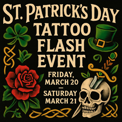 March means it's our 2-year anniversary here at Green Rose Tattoo, so we're cele… — tattoo by Stephen Marion, Holyoke, Massachusetts