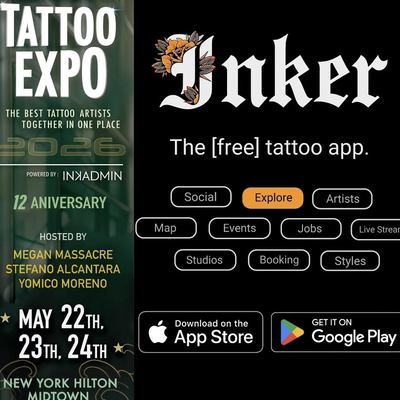 The @Inkerapp Team will be in NY this Friday the 22nd  to Sunday the 24th at the… — tattoo by Matt Miller