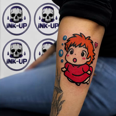 A little magic from the sea! 🌊❤️ This adorable Ponyo tattoo is packed with vibr… — tattoo by Ink Up, Tijuana, Baja