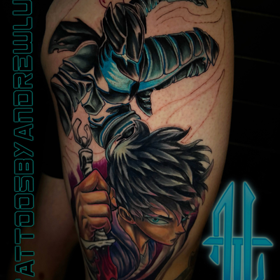 Progress on @durkish_delight Solo Leveling Tattoo.
My Books still have some open… — tattoo by Andrew Luce, East Ridge, Tennessee