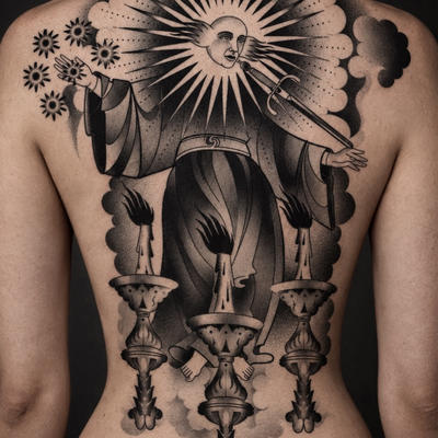 NEW BACK TATTOO DESIGN AVAILABLE. DM OR EMAIL ME IF YOUR INTERESTED: INFO@CHRIST… — tattoo by Christian Otto, Los Angeles, California