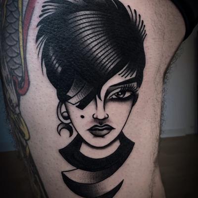 #NEWWAVE #DARKWAVE DM FOR INQUIRIES — tattoo by Christian Otto, Beverly Hills, California