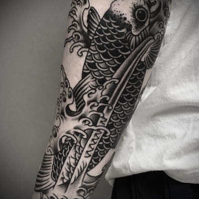 #koifish #tattoo #christianotto — tattoo by Christian Otto, Beverly Hills, California