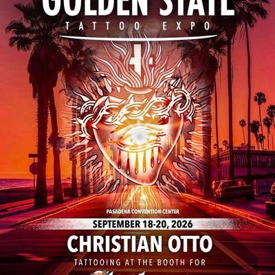 SEPTEMBER 18–20 — GOLDEN STATE TATTOO EXPO

I’ll be tattooing all three days at … — tattoo by Christian Otto, Los Angeles, California