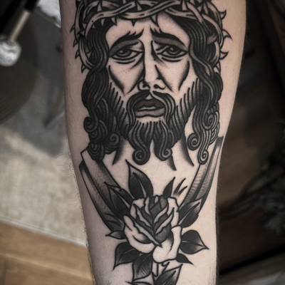 Jesus Tattoo — tattoo by Christian Otto, Beverly Hills, California
