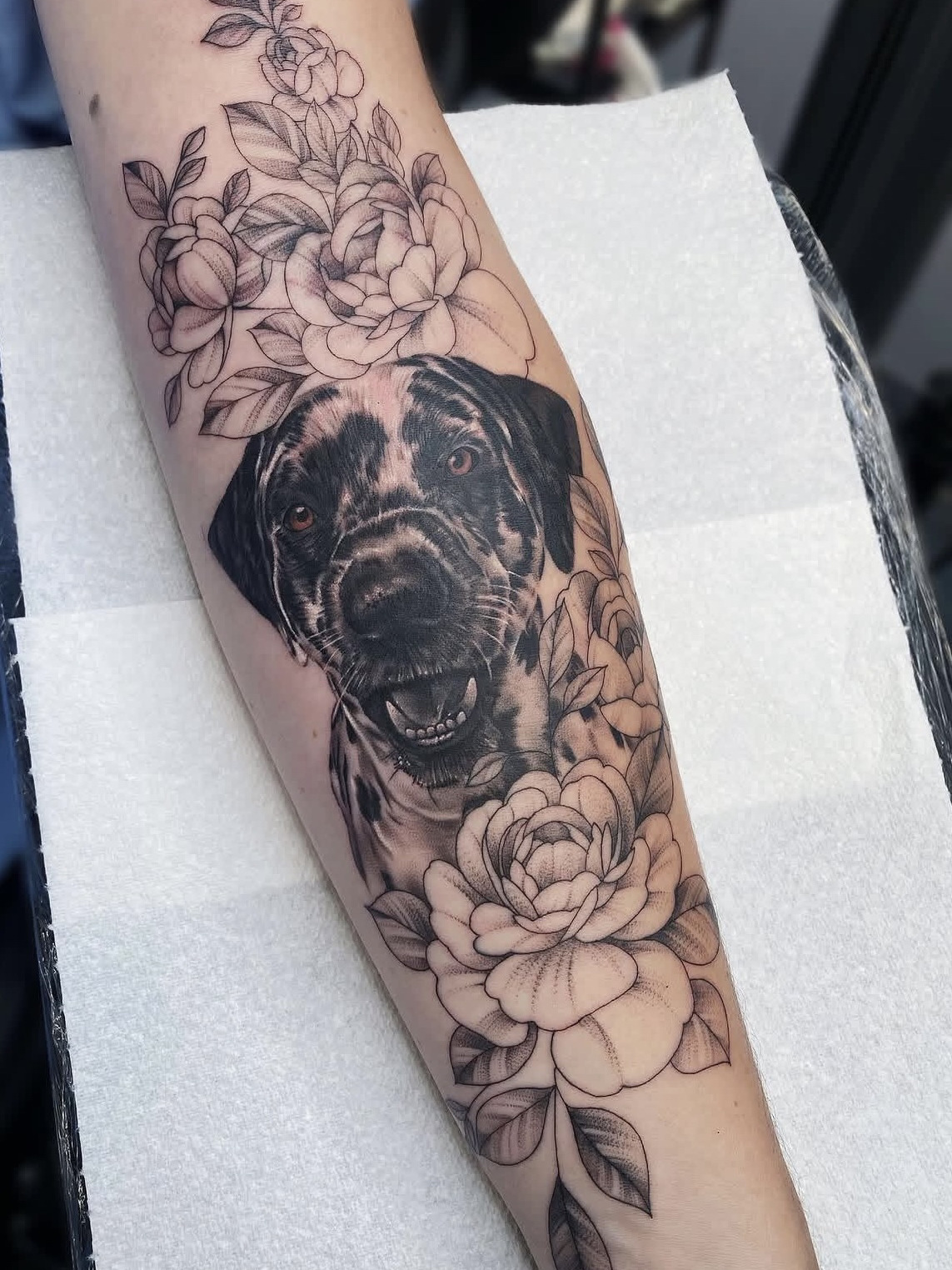 BLACK & GREY REALISM SLEEVE 🌸🐻

Bold, detailed, and built to stand out. This c… — tattoo by Laure  Conzales, Los Angeles, California