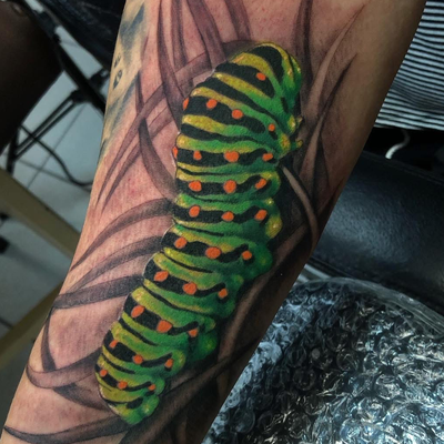 Caterpillar — tattoo by DiBUJO TV