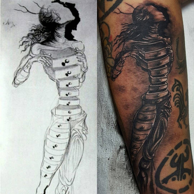 Salvador Dalí illustration — tattoo by DiBUJO TV