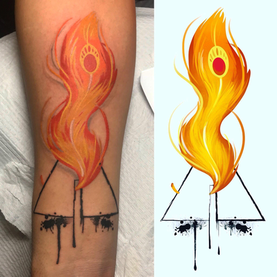 Final Fantasy | Phoenix Down — tattoo by DiBUJO TV