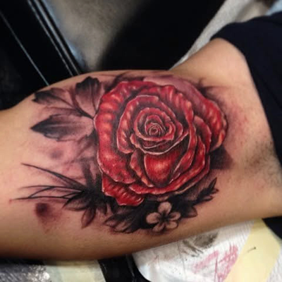 Rose — tattoo by DiBUJO TV
