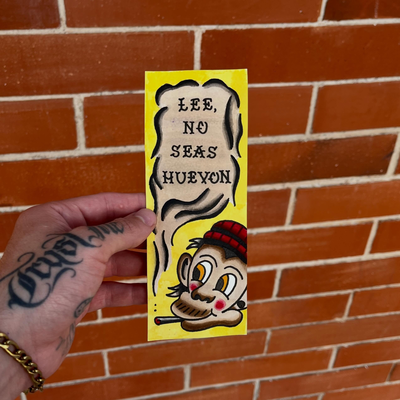 “Leé no seas huevon” separador de ojas que pinte en acuarela hace unos días, tu … — tattoo by Pablo  Cardona, Ciudad de Guatemala , Guatemala 