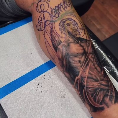✝️⚜️ — tattoo by Fredy Amaya, Chelsea, Massachusetts