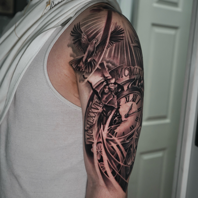 “more photos to appreciate the process and the final result.” 🖤

#tatt #tattoo … — tattoo by Fredy Amaya, Chelsea, Massachusetts