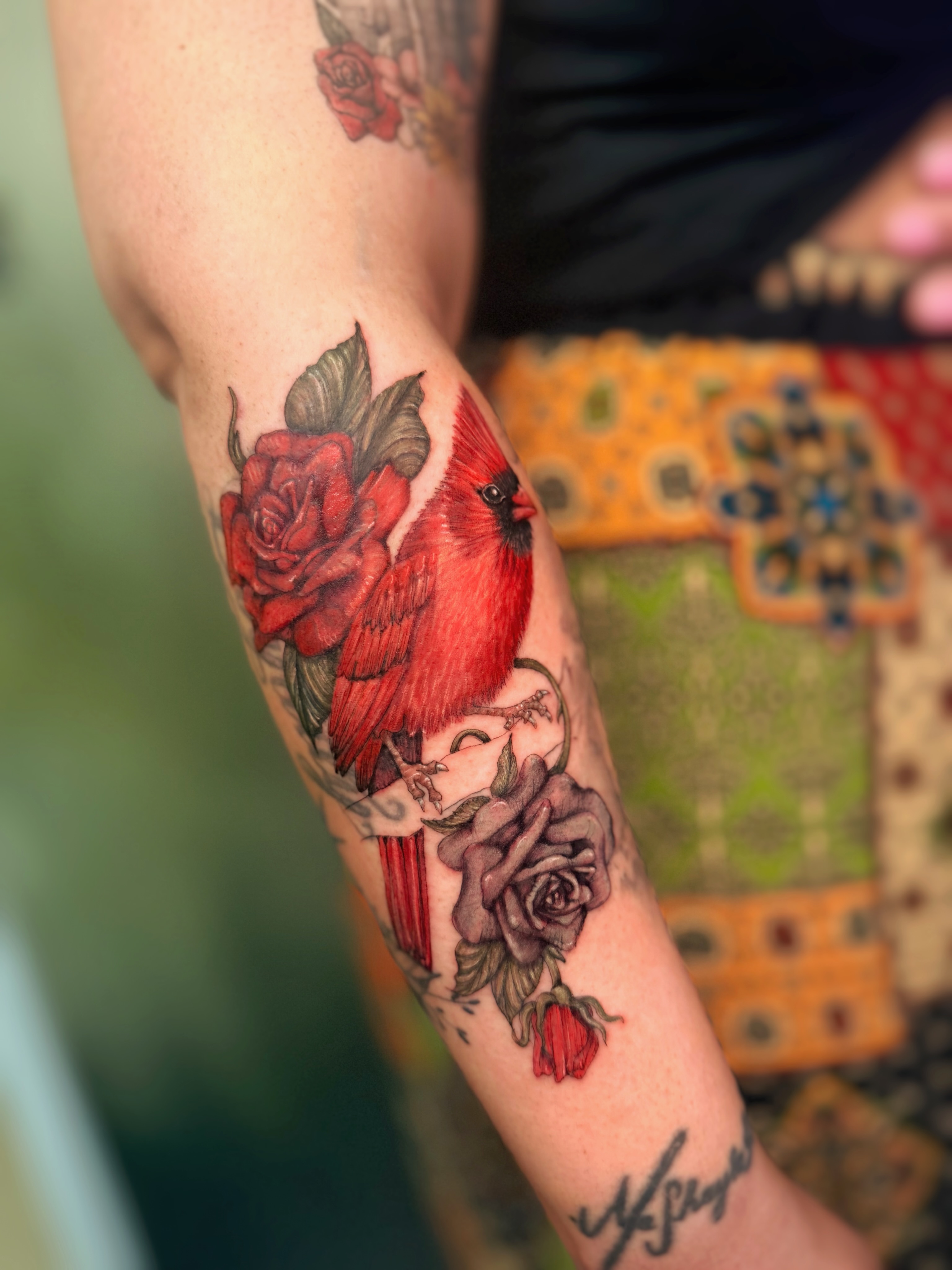 another WIP project I wanted to share with you. 
this piece is part cover-up, pa… — tattoo by Natasha Rachel, Nashville, Tennessee