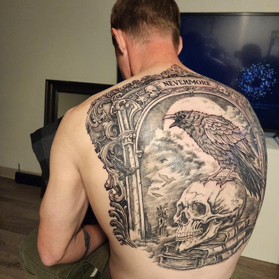 I love doing back pieces! Hit me up for your next big piece and lets make someth… — tattoo by Scott Millette, Beaverton, Oregon