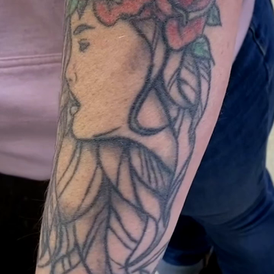 This is just the beginning of this cover up. More to come soon. #pdxtattoo #hill… — tattoo by Scott Millette, Beaverton, Oregon