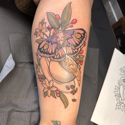 who dosent love a cup of coffee to start the day — tattoo by Nikko Gould, Chattanooga, Tennessee