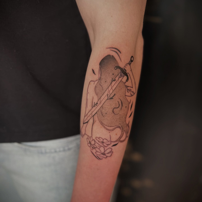 The balance between strength and softness, delicate and bold. Love the way this … — tattoo by Cece Rodriguez, Colonie, New York