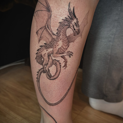 It was so much fun bringing this dragon wrap together! Thanks for trusting me th… — tattoo by Cece Rodriguez, Colonie, New York