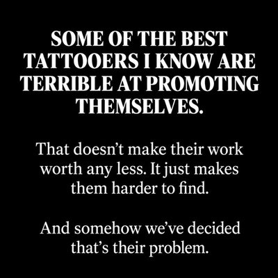 I’ve spent a lot of time talking about what’s happening to tattooing.

About how… — tattoo by D J, Spring, Texas