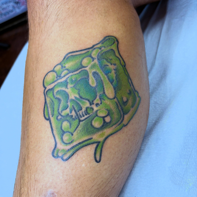 🧊 The Gelatinous Cube 🧊

#Dungeonsanddragons #superchangotattoo #houstontattoo… — tattoo by D J, Spring, Texas