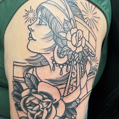 Started this gem on the ever wonderful @boudoirbyraw and looking forward to fini… — tattoo by D J, Spring, Texas