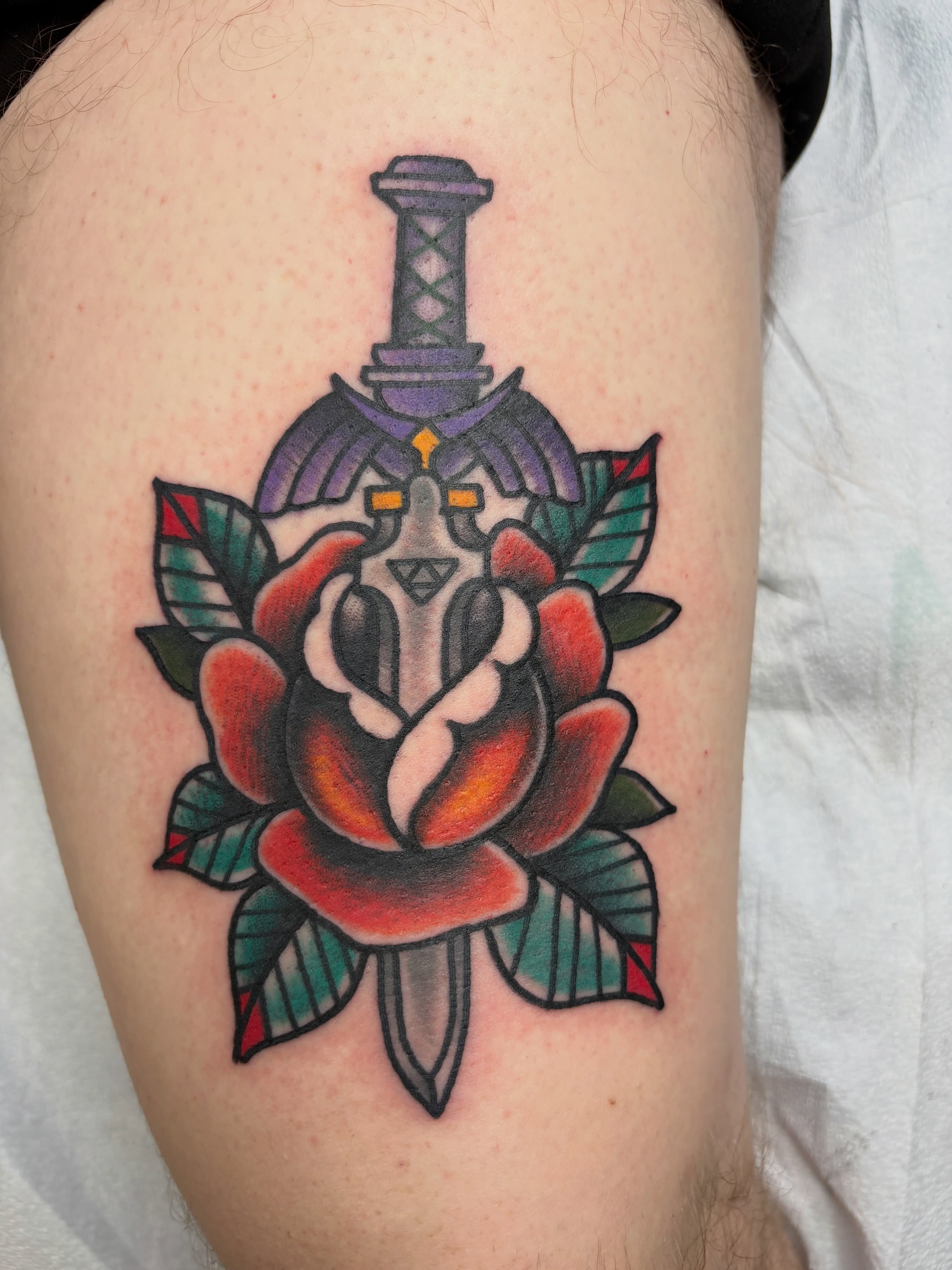 It’s Dangerous to go Alone…
The Master Sword!

#gamertattoo#superchangotattoo#ho… — tattoo by D J, Spring, Texas